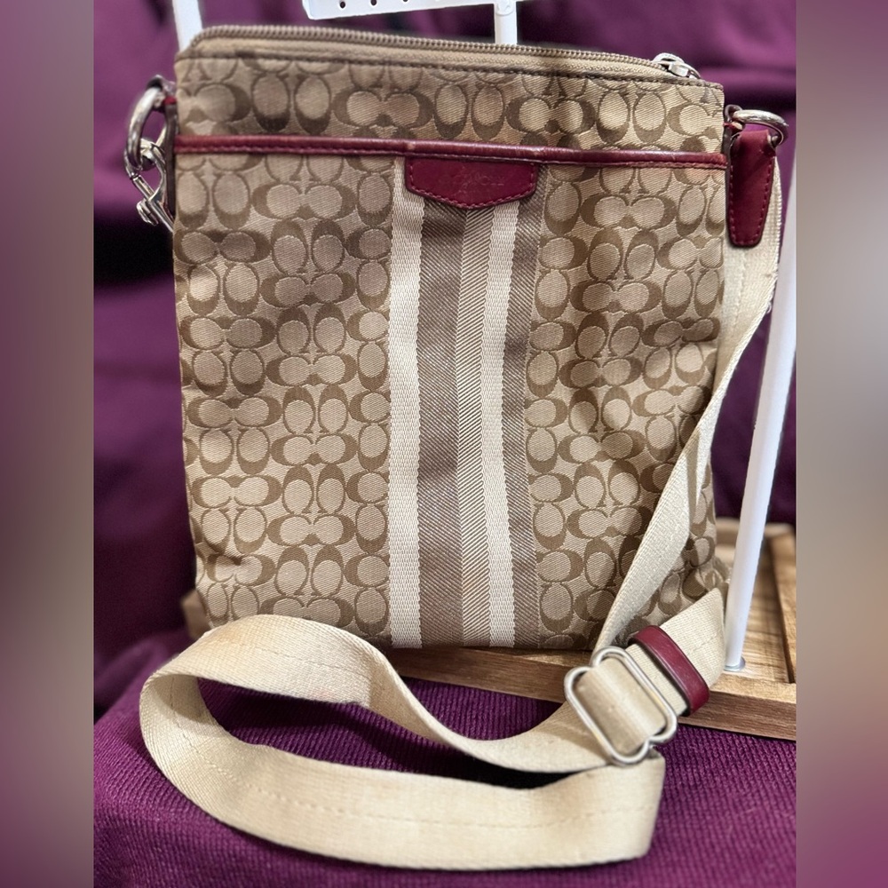 **REHAB** COACH F51648 SIGNATURE STRIPE TWILL NORTH/SOUTH SWING-PACK